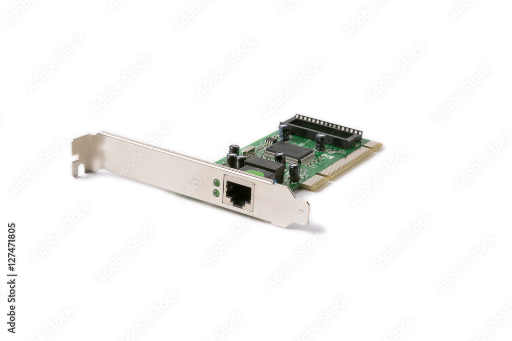 network card for computer on a white background network card for computer on a white background