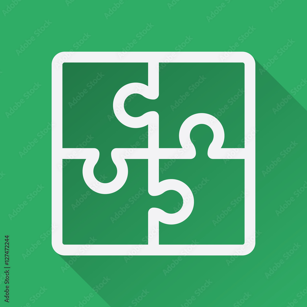Flat Puzzle Illustration with long Shadow. Business Teamwork Concept. Playing Game Vector Illustration. Flat Puzzle Illustration with long Shadow. Business Teamwork Concept. Playing Game Vector Illustration.
