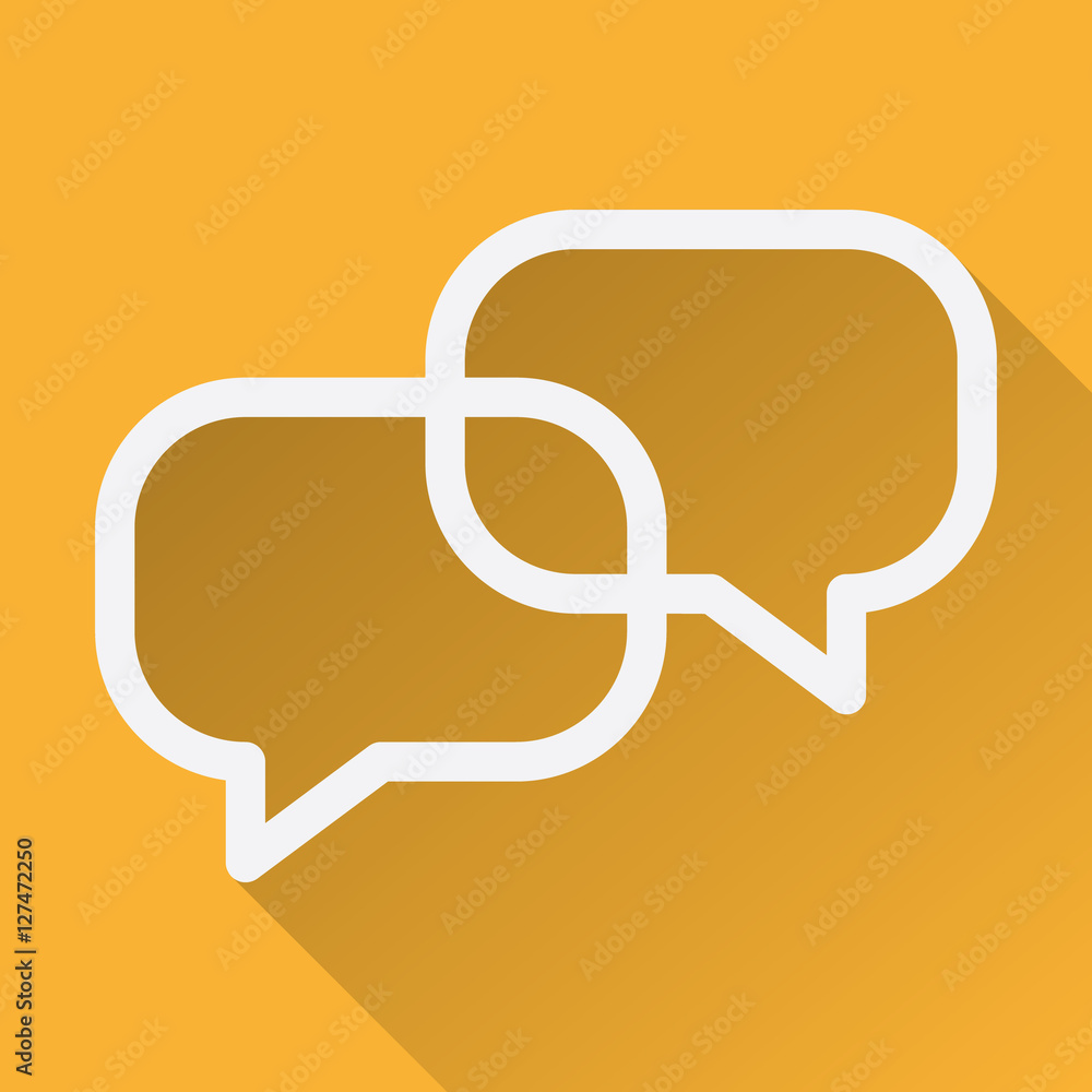 Fototapeta premium Illustration of a long shadow with comic balloons