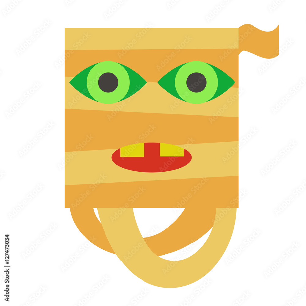 Mummy emojicon facial expression illustration. Vector cartoon icon. Illustration of mummy. Elements for design on white background. Funny orange face. Illustration for kids, card Halloween, print. Mummy emojicon facial expression illustration. Vector cartoon icon. Illustration of mummy. Elements for design on white background. Funny orange face. Illustration for kids, card Halloween, print.