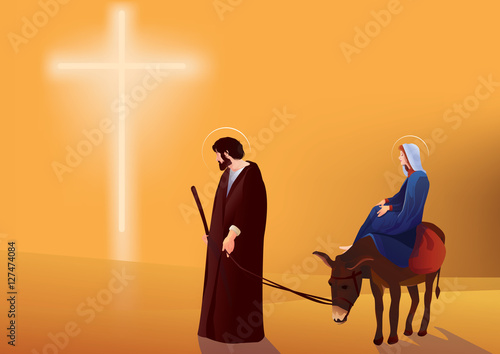 Nativity scene with Holy Family 