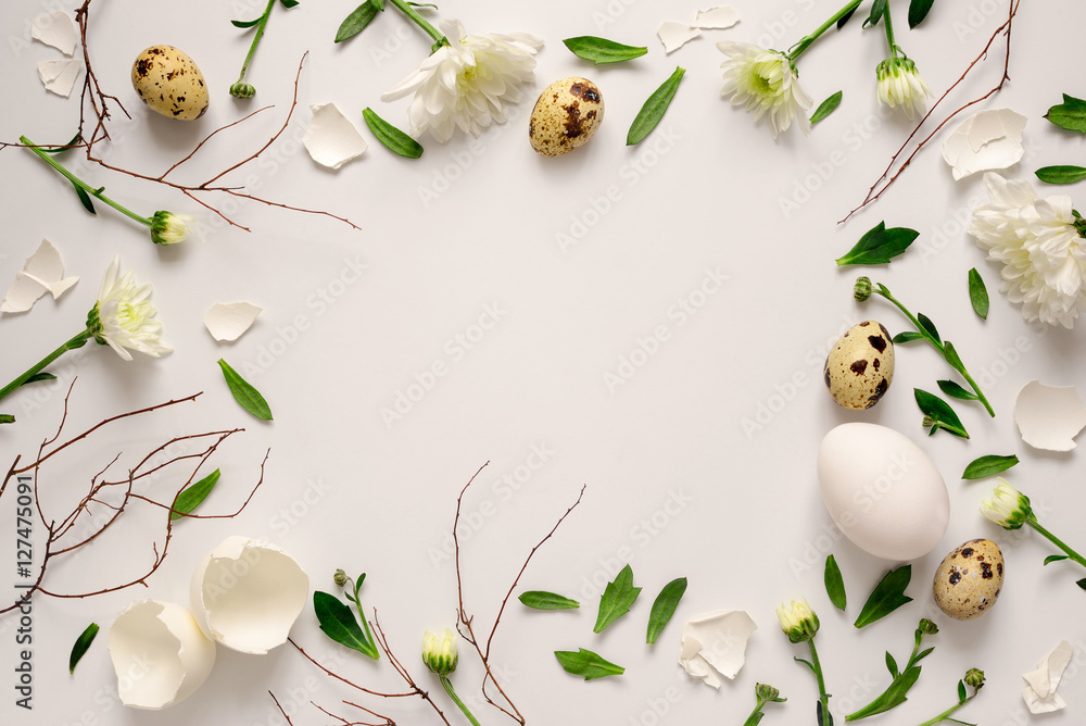 Fototapeta premium Easter floral background