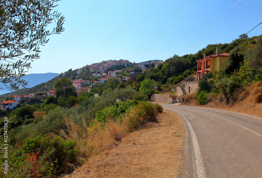 The road to the old capital,of the island of Alonissos,Greece