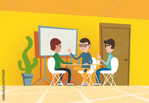 Friends chatting in a room