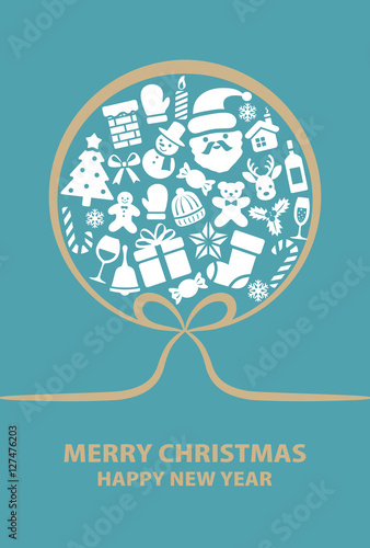 リース型のクリスマスカード