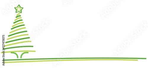 Weihnachtsbaum mit Stern Abstrakte Grafik in Grün