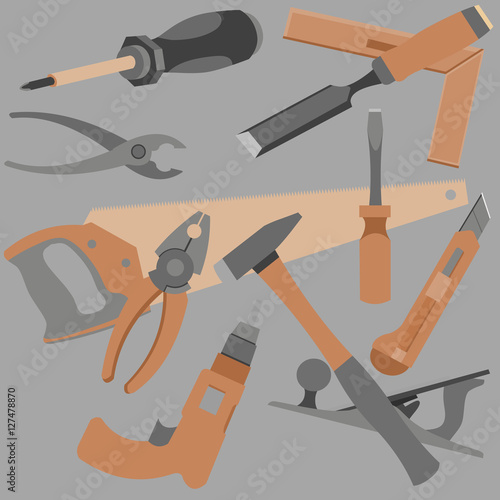 abstraction drawn a variety of objects and tools