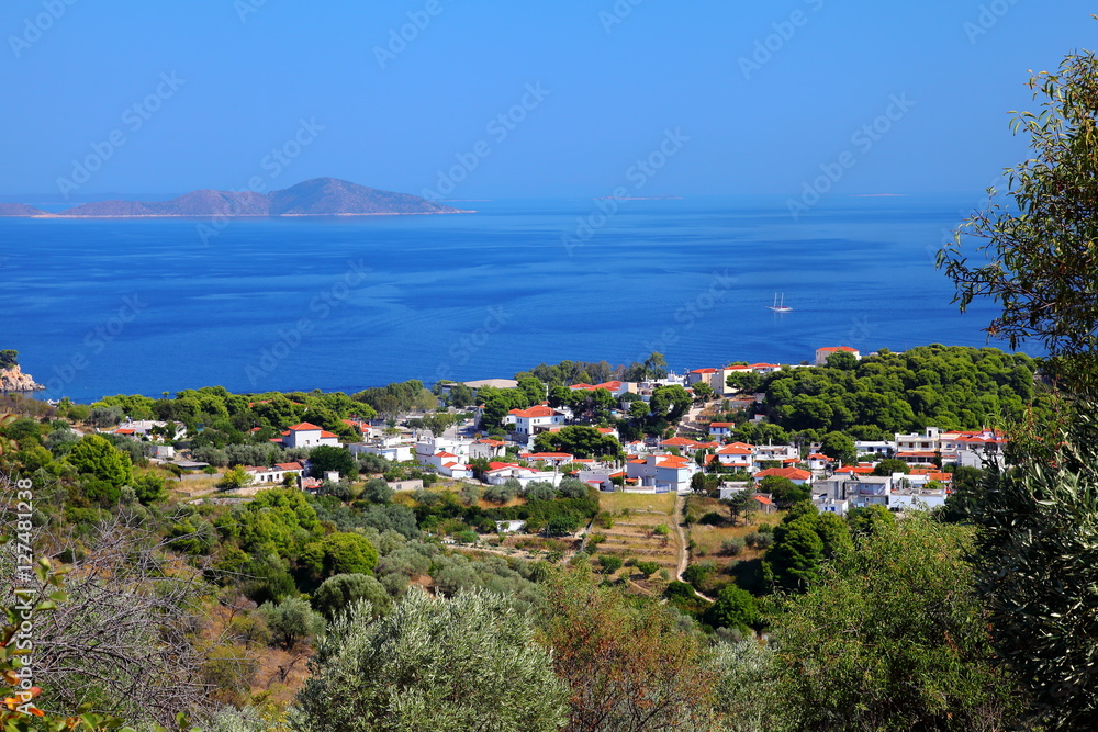 Patitiri,the Aegean Sea in the background,Alonissos,Greece