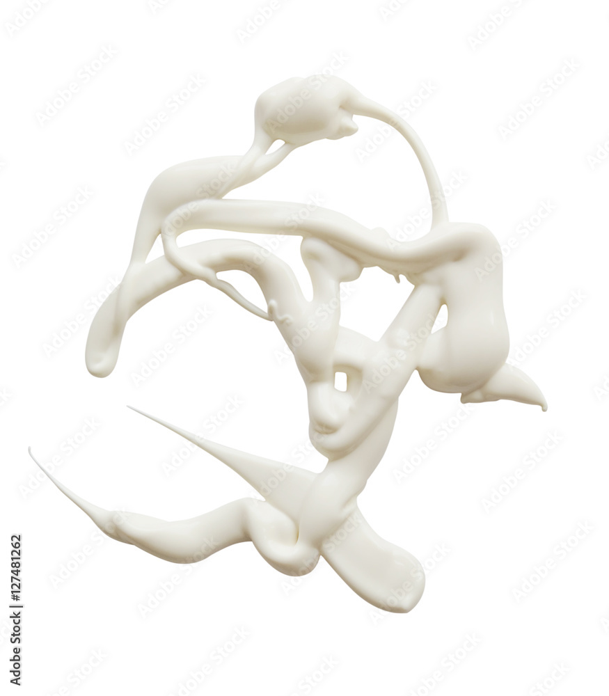 White cream on a white background, can be used as mayonnaise too White cream on a white background, can be used as mayonnaise too