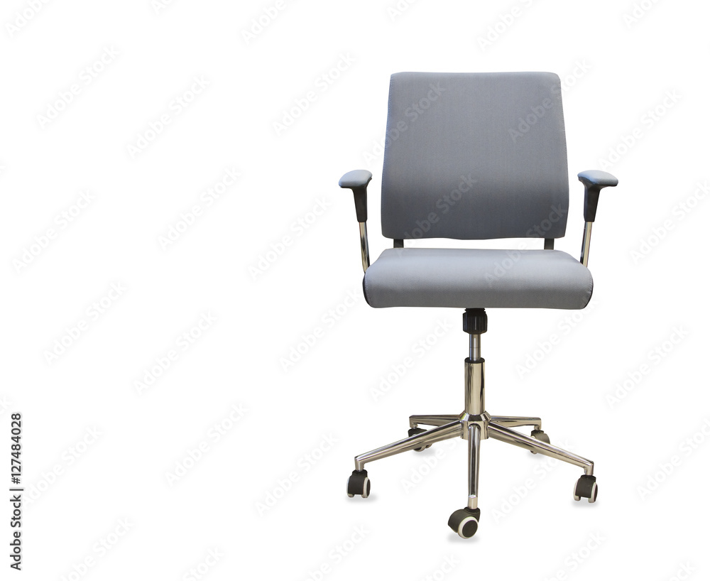 Modern office chair from gray cloth over white Modern office chair from gray cloth over white