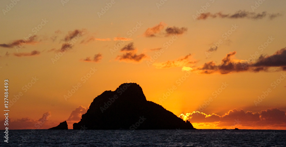 Caribbean sunset, St Barts.