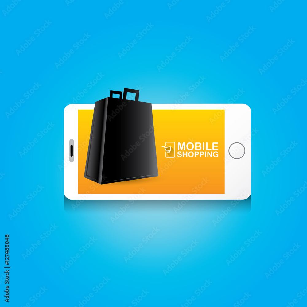 Online mobile shopping concept background. Online mobile shopping concept background.