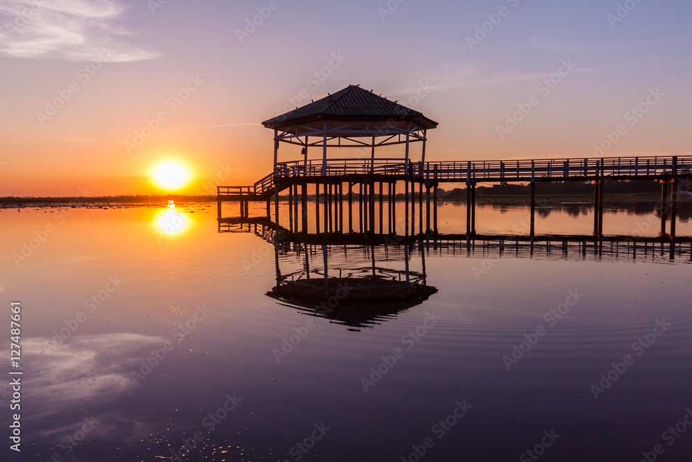 Sunset,Bueng Si Fai Phichit.