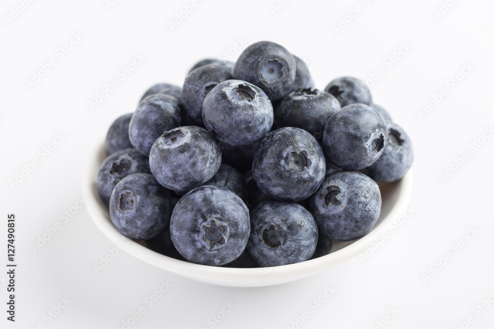 Group of fresh juicy blueberries on white background Group of fresh juicy blueberries on white background