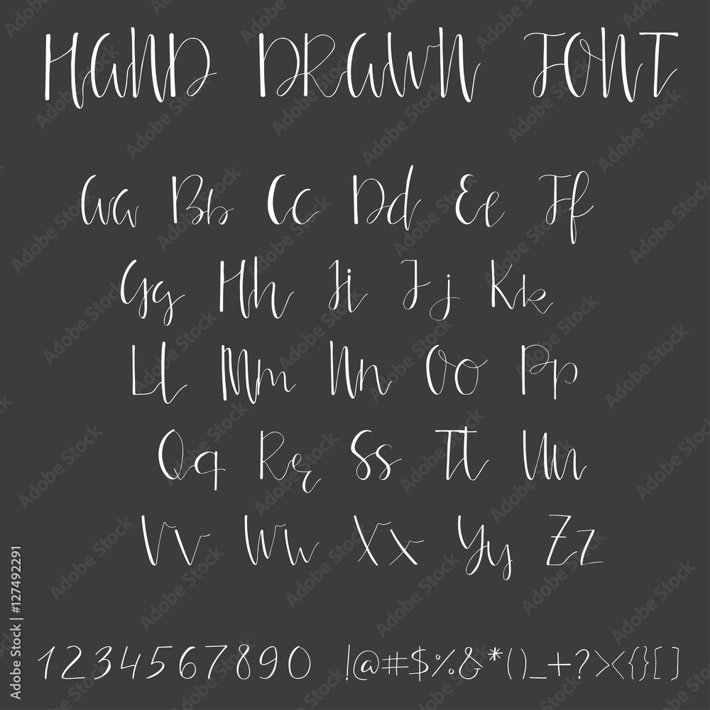 Hand drawn creative font. Unique lettering. Vector illustration Hand drawn creative font. Unique lettering. Vector illustration
