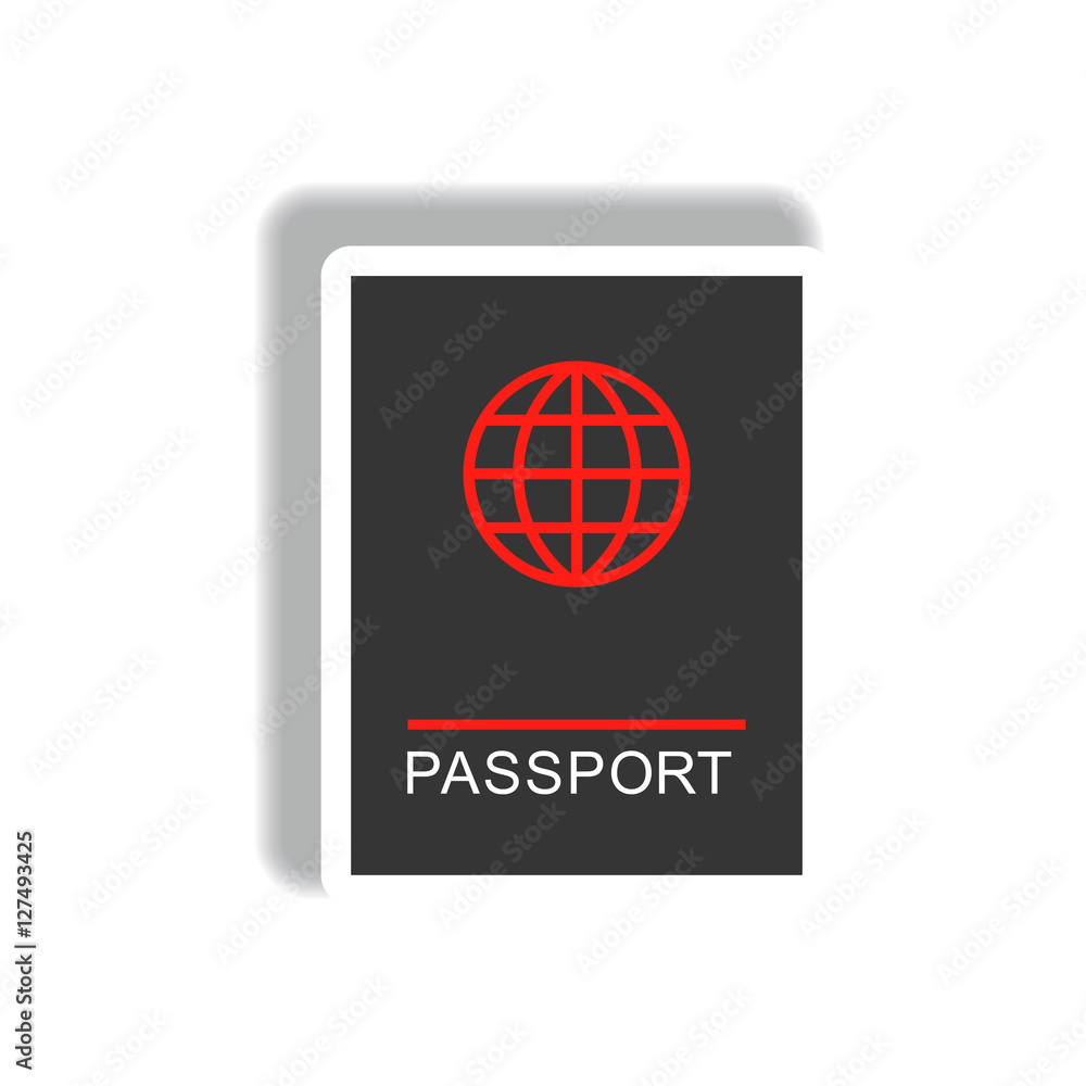 stylish icon in paper sticker style international passport stylish icon in paper sticker style international passport