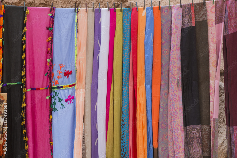 Foulards of colors in Morocco