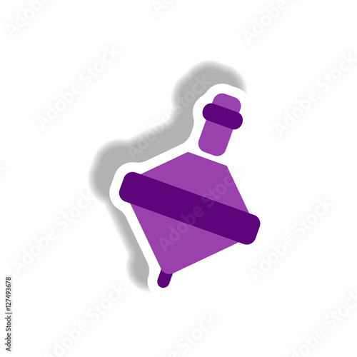 stylish icon in paper sticker style toy whirligig