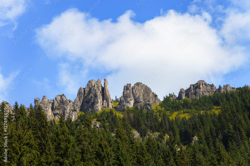 Rock formations in Tatra Mountains, Poland.