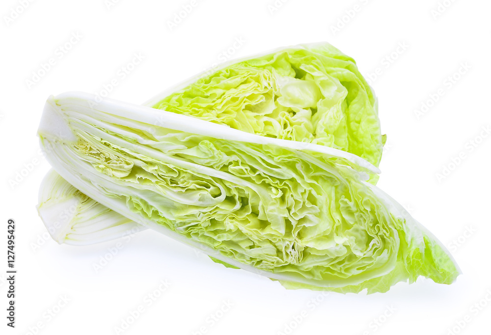 half of fresh chinese cabbage isolated on a white background half of fresh chinese cabbage isolated on a white background