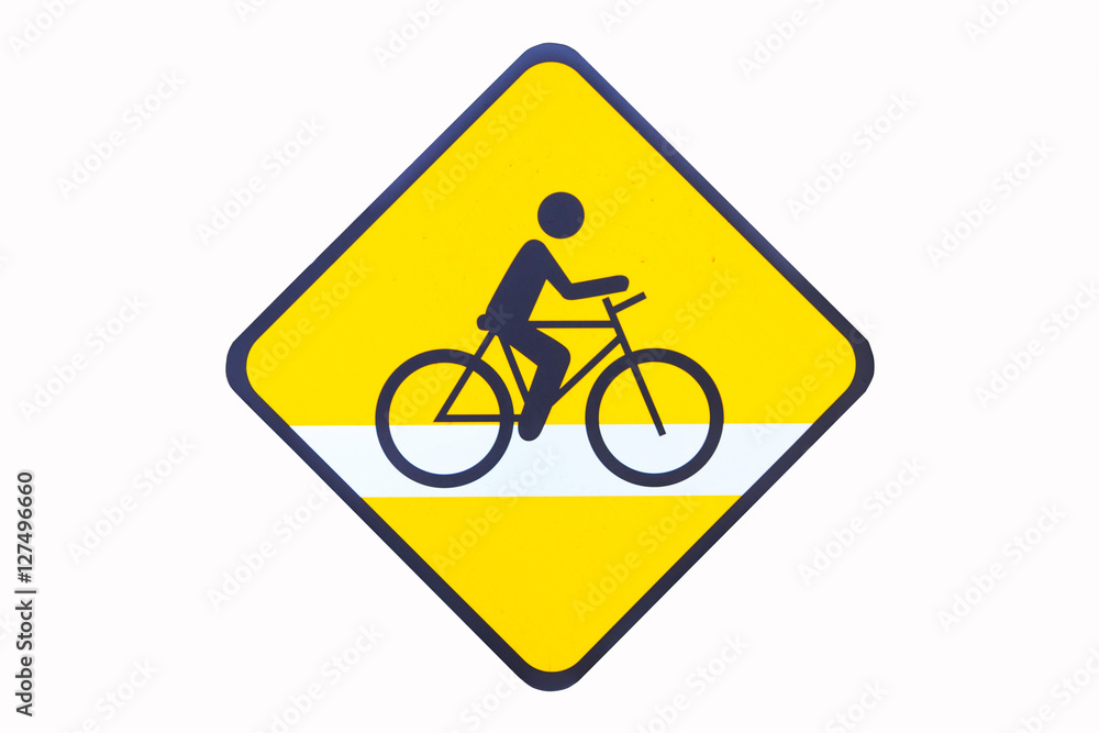 Bicycle sign in park.