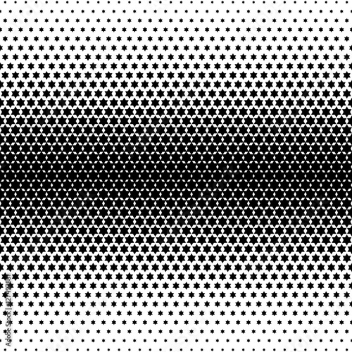 Seamless Abstract dotted background. Halftone effect illustration. Black Jewish stars on white background.
