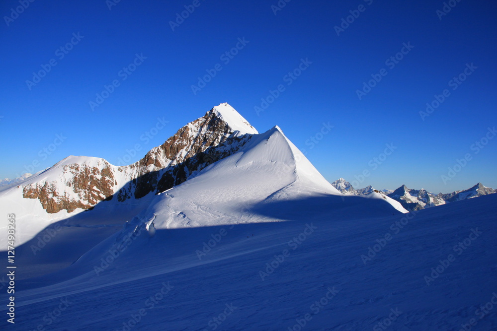 Foto Stock Monte Rosa, val Sesia ed ascensione alla Punta Gnifetti