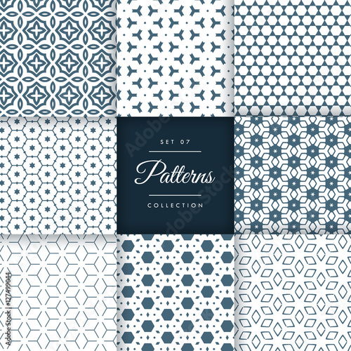 stylish abstract patterns shapes background set in different sty