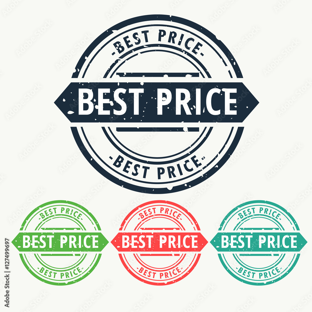 Fototapeta premium best price rubber stamp sign set