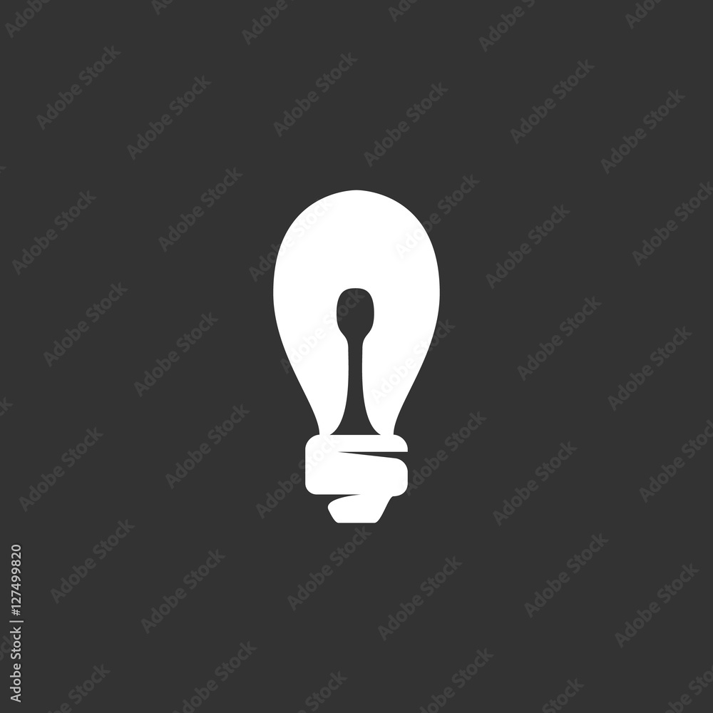 Lightbulb icon on black background. Vector logo Lightbulb icon on black background. Vector logo