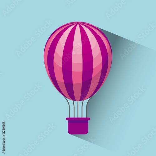 air balloon icon over blue background. colorful design. vector illustration