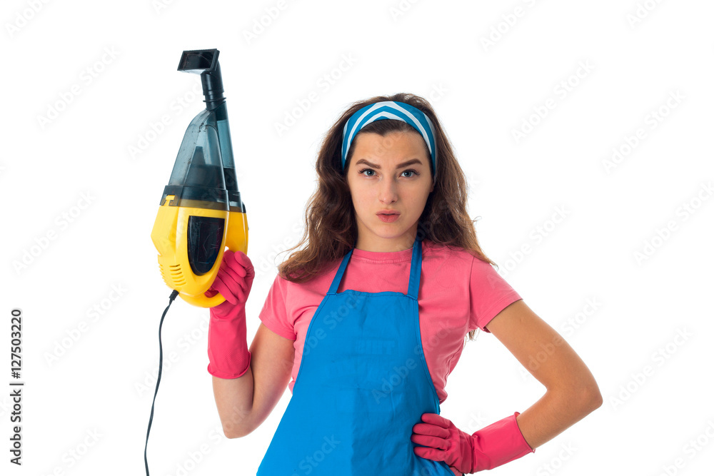 young maid woman with cleansers young maid woman with cleansers