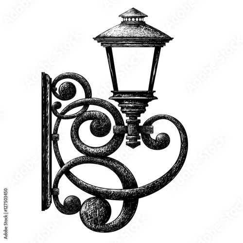 Sketch of street light , lamppost , candlestick
