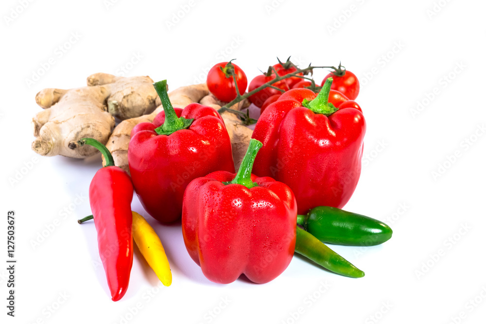 Vegetables isolated on white background Vegetables isolated on white background