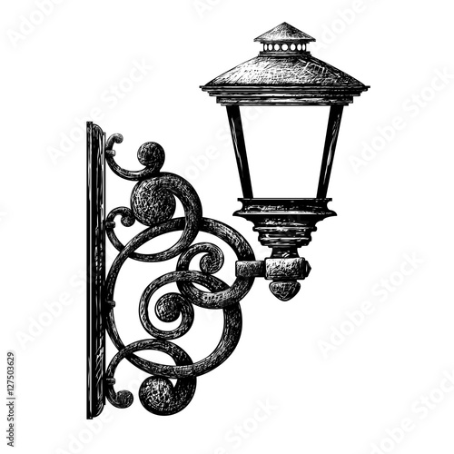 Sketch of street light , lamppost , candlestick