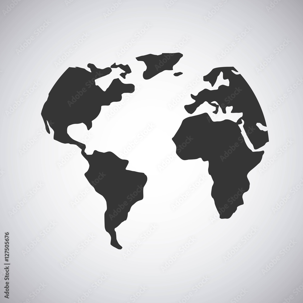 balck world map over white background. vector illustration