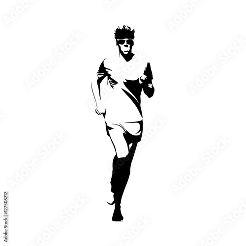 Running man, vector isolated illustration. Sport, athlete, run,