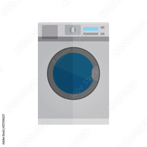Washing machine, flat design, vector illustration
