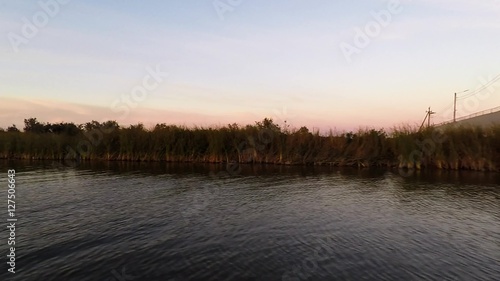 landscape on the boat in to the river