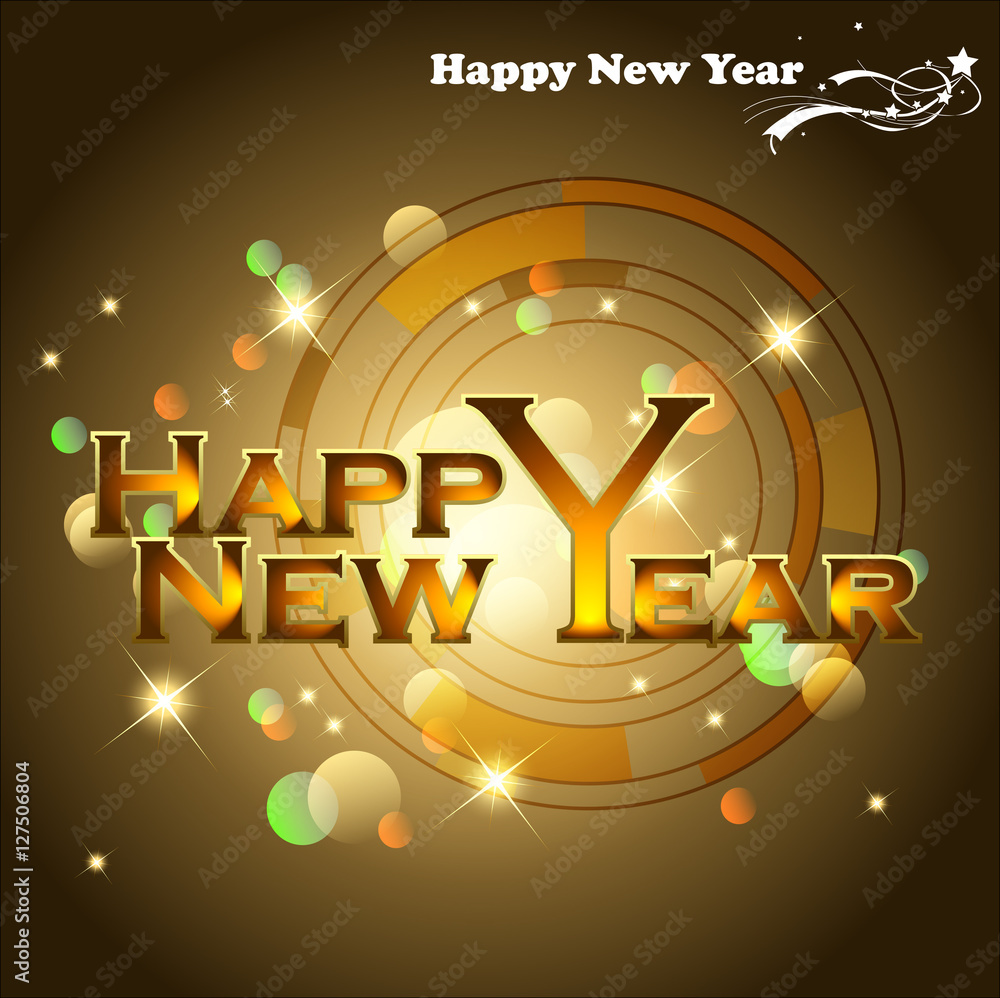 Fototapeta premium Abstract of Happy New Year 2017. Vector and Illustration, EPS 10.