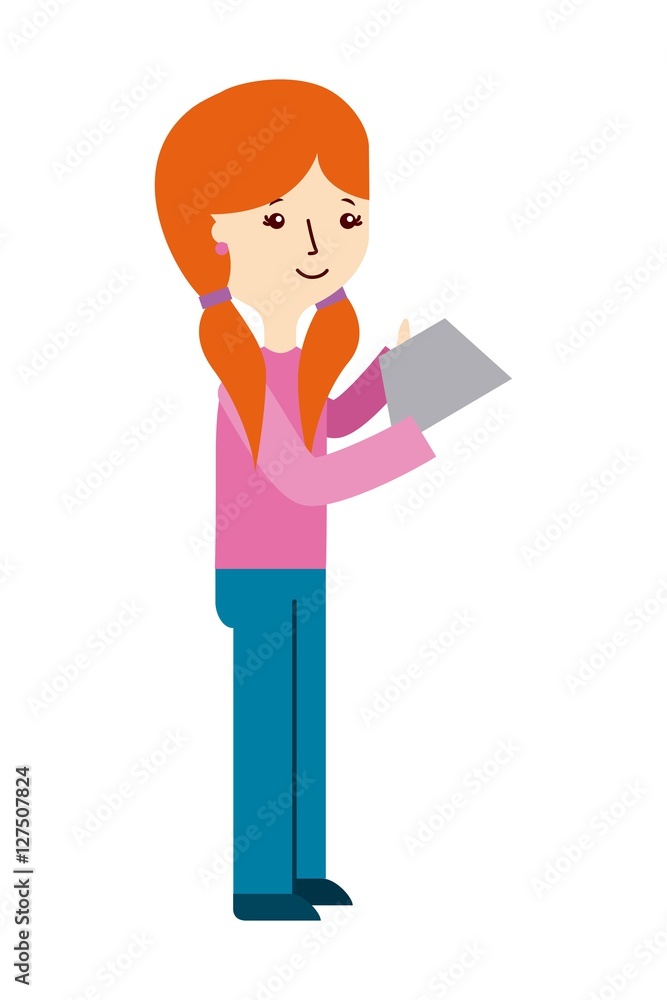 cartoon woman with casual clothes over white background. vector illlustration cartoon woman with casual clothes over white background. vector illlustration