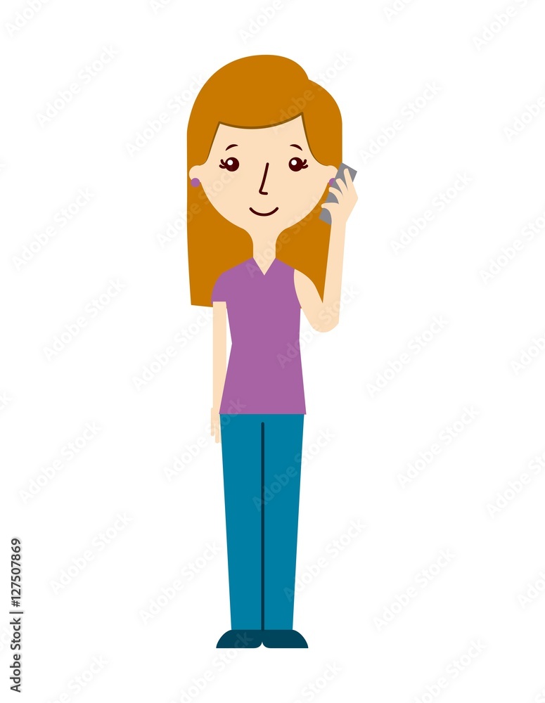 cartoon woman with casual clothes over white background. vector illlustration cartoon woman with casual clothes over white background. vector illlustration