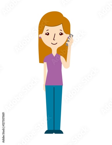 cartoon woman with casual clothes over white background. vector illlustration