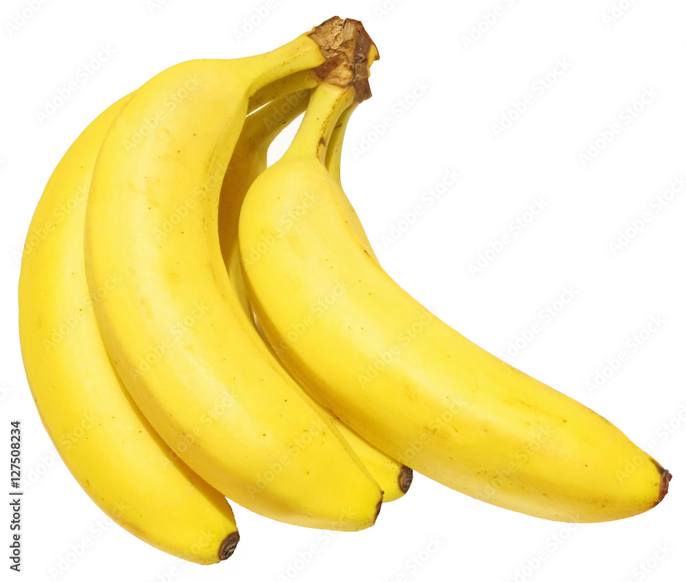 Ripe bananas isolated on white 