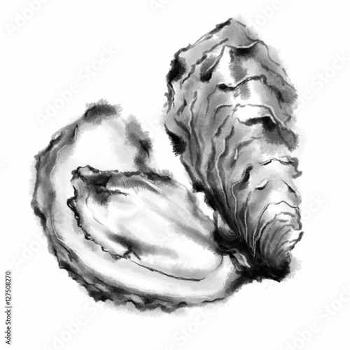 牡蠣 水墨画 Stock イラスト Adobe Stock