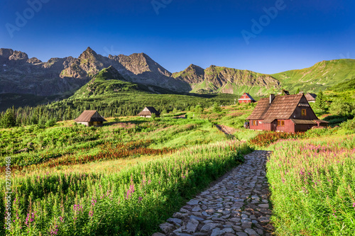Stunning mountain trail leading to a small village, Poland