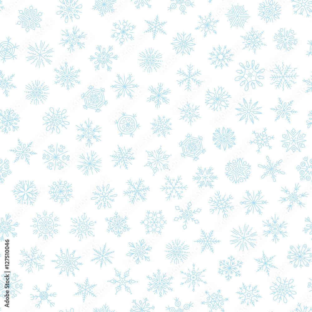 Christmas seamless doodle pattern with snowflakes Christmas seamless doodle pattern with snowflakes