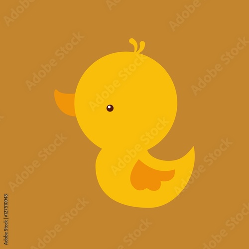 cute duck icon over white background. colorful design. vector illustraiton