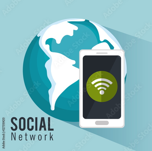 global social metwork smartphone internet vector illustration eps 10 photo