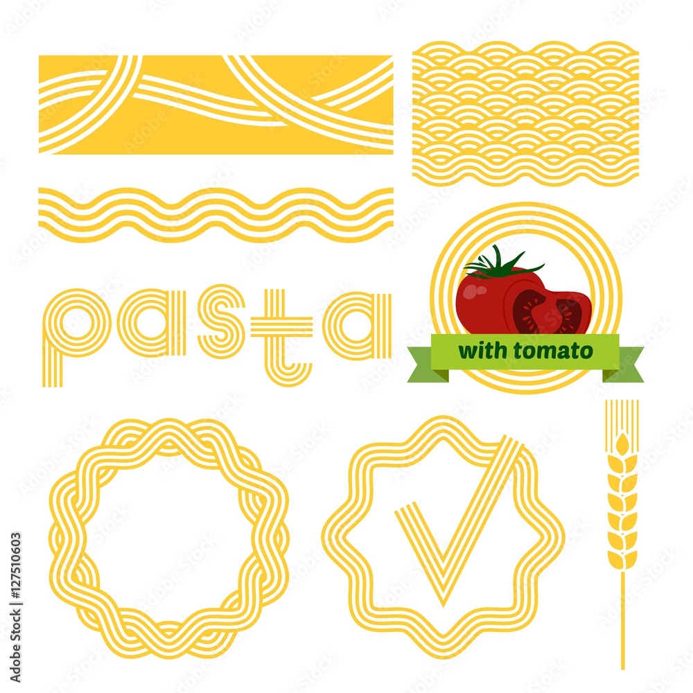 Pasta package labels design set. Stock Vector | Adobe Stock